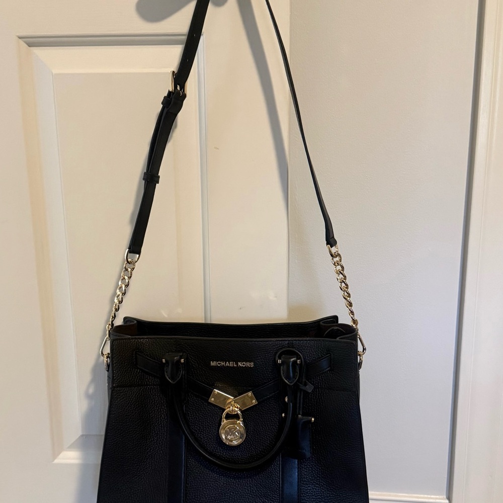 Michael Kors Black Shoulder Bag with Gold Accents
NWT
